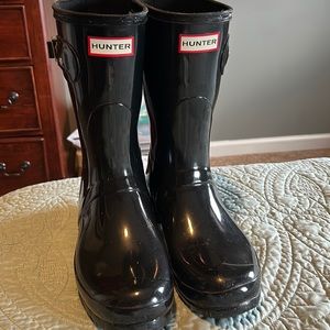 Tall black Hunter boots. Size 10